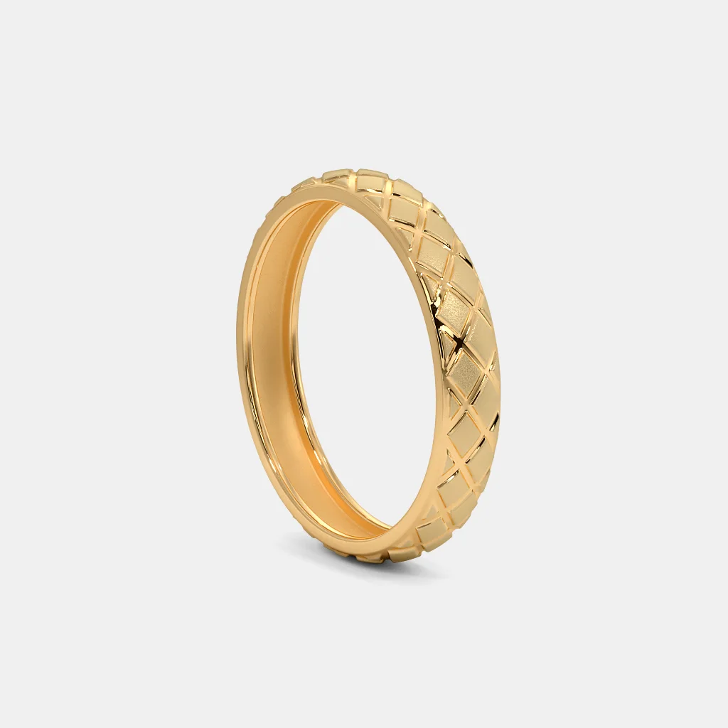 The Dimas Textured Band Ring 18KT Yellow gold 1.6gram