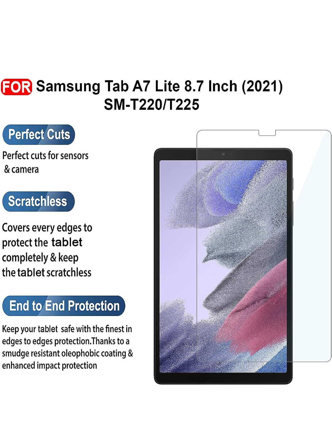 Samsung Tab A7 Lite Tempered Glass (Govt Provided Tab)