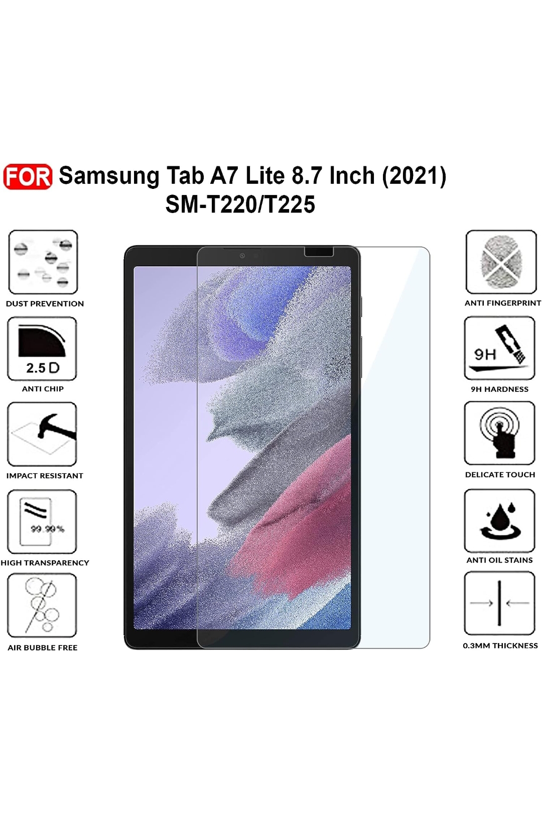 Samsung Tab A7 Lite Tempered Glass (Govt Provided Tab)