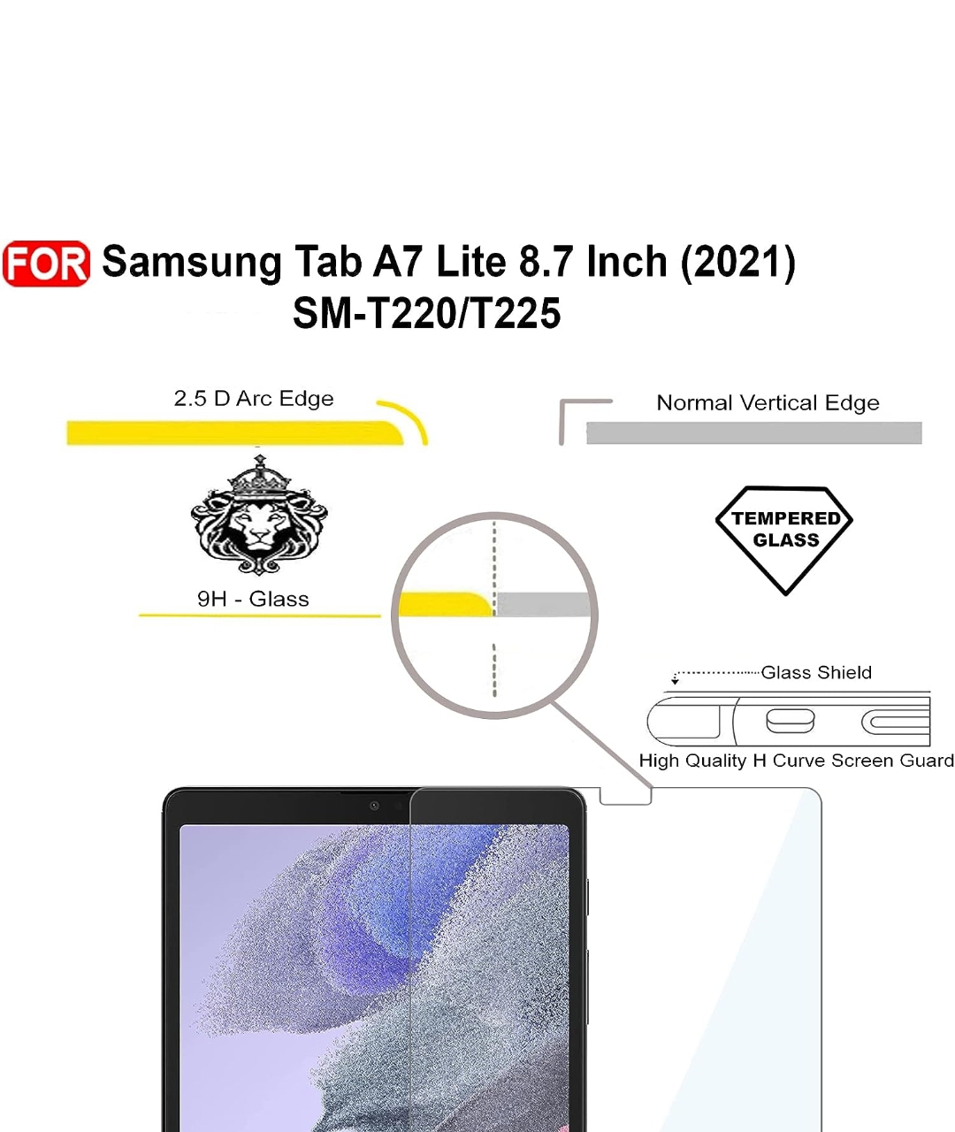 Samsung Tab A7 Lite Tempered Glass (Govt Provided Tab)